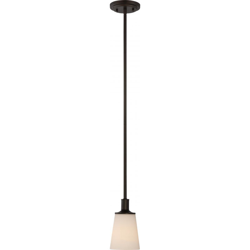 Luminaire suspendu conique à 1 lumière Alejandre, Bronze forêt