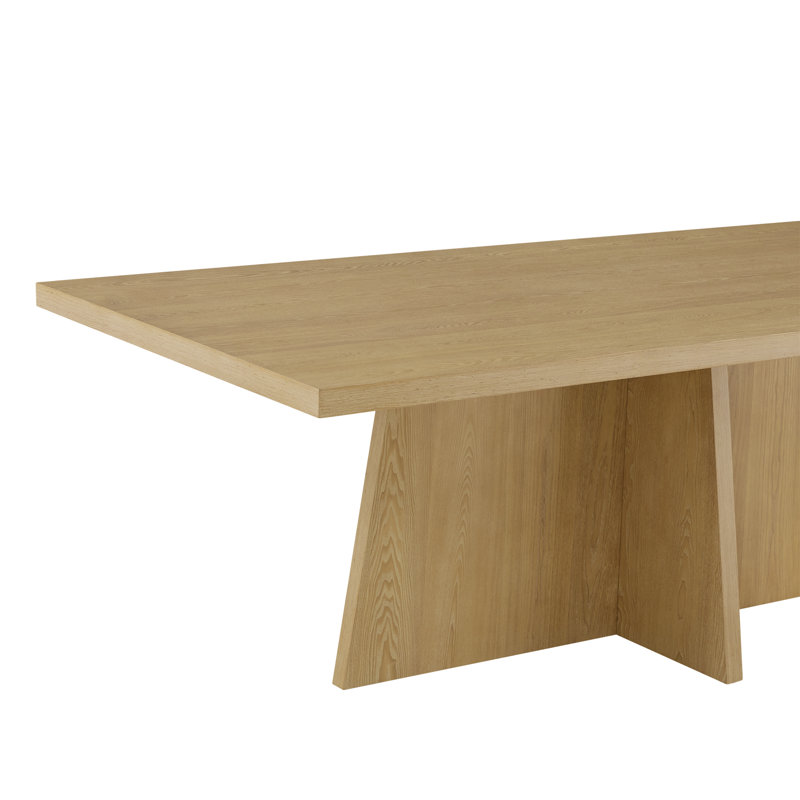 86.6'' Modern Solid Wood Dining Table With Cross Base