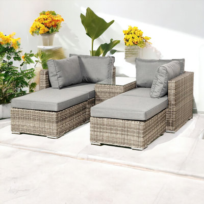 4 Seat Multi Setting Relaxer Set (2 x LH/RH Seat, 2 x Ottoman Seat inc Cushions & 1 x Side Table)