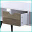 Blanc moderne Table basse noire avec tiroir & amp; Rangement ouvert - Pieds en métal durables