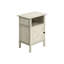 Petite table d'appoint de petite chambre avec stratifié en chêne délavé, aspect transitionnel et aspect rangement facile, plancher d'armoire fermée - conception sécuritaire
