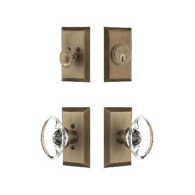 Nostalgic Warehouse Studio Entry Set with Oval Clear Crystal Knob