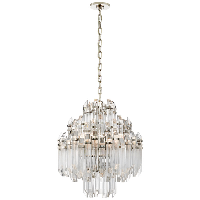 Suzanne Kasler Adele Four Tier Waterfall Chandelier, Polished Nickel
