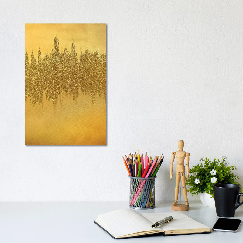 Gold Shimmer by Amber Lamoreaux - Painting on Canvas, Wrapped Canvas, 30.48cm H x 20.32cm W x 1.91cm D