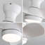 Ventilateur de plafond intérieur de 23 pouces avec 3 couleurs à intensité variable, 3 pales ABS, moteur à courant continu réversible, télécommande, blanc, avec lumière DEL de 18 W-428463566-428463564