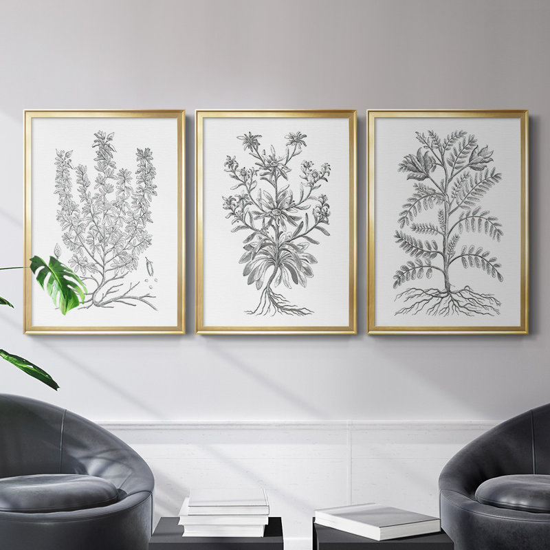 Toile encadrée de qualité supérieure B&W, Or, H 42,5 po x l 91,5 po x P 1,25 po