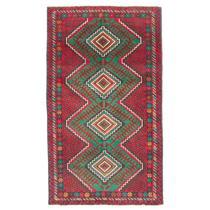 Tapis vert Teimani 2 pi 7 po x 4 pi 5 po