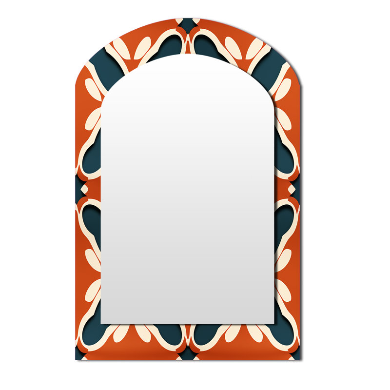 Terra Cotta Trellis Charm - miroir mural Paisley Arch, 43 po x 33 po