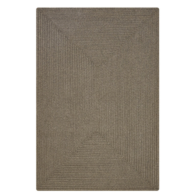 Doherty  Braided Rug / Washable Indoor/Outdoor Gray/Brown Country Rug, Rectangle 8' x 10'