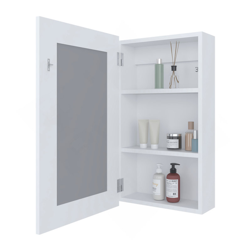 Pharmacie avec miroir inclus Parks, Blanc