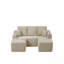 Canapé modulaire de 104 po avec méridienne en forme de U et poches latérales, canapé modulaire moderne avec assise profonde, canapé rembourré pour la chambre à coucher du salon, aucun assemblage requis, beige, droite-283995180-283995185