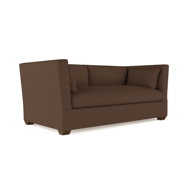 Canapé Rivington, Chocolat de lin à tissage carré, H 31 po x l 84 po x P 37 po, Ébène