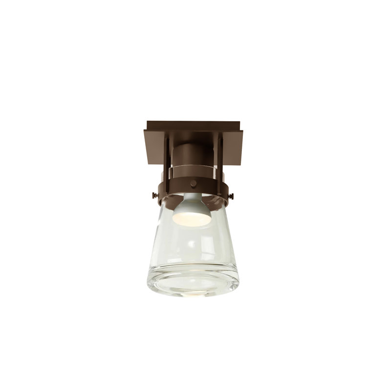 Plafonnier semi-encastré simple à 1 lumière de 6,1 po Erlenmeyer, Bronze