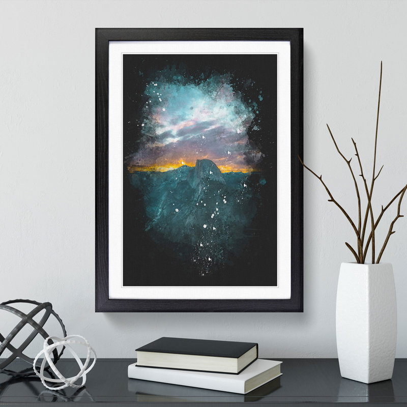 Mountains in California - Picture Frame Graphic Art Print, 87cm H x 62cm W x 2cm D, Black Framed