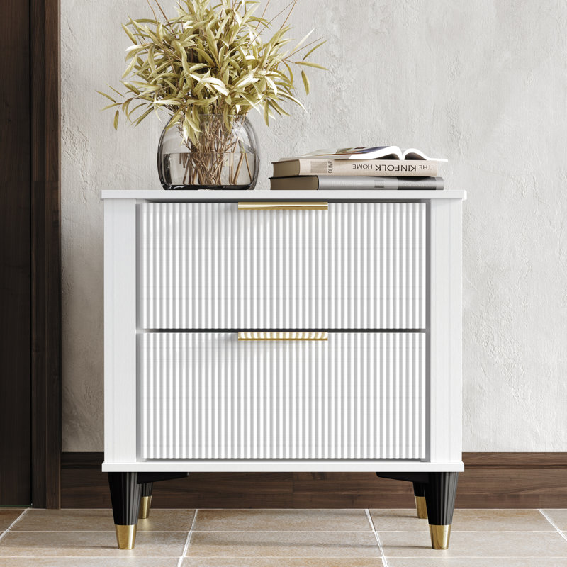Table de chevet en blanc, Blanc