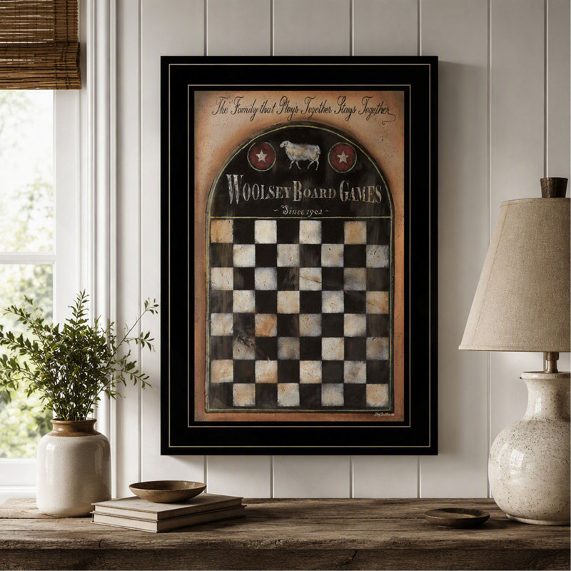 Art mural encadré, "Woolsey Board Game" par Pam Britton,
