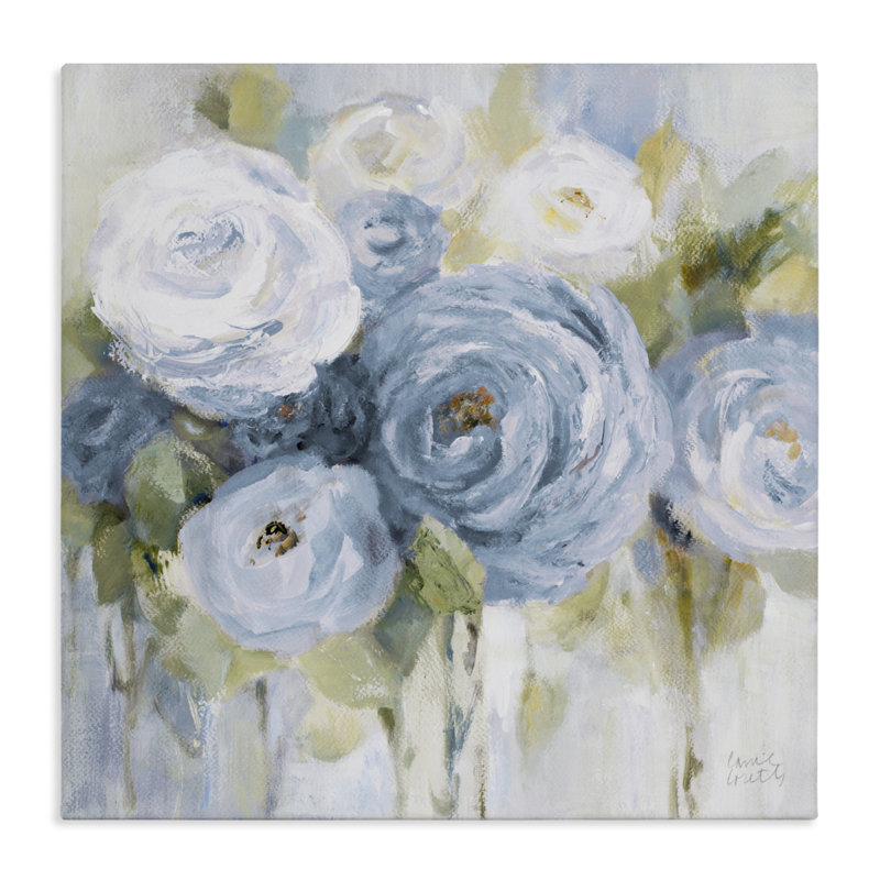 Toile à fleurs en douceur, design par Lanie Loreth, H 30 po x l 30 po