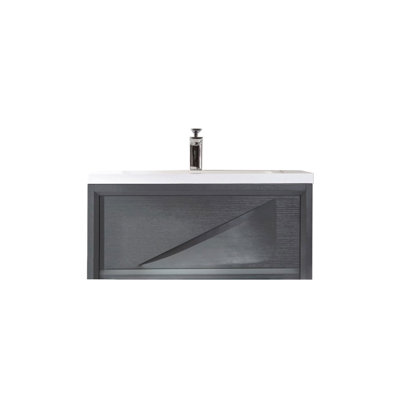 Filip 37.4'' Single Bathroom Vanity with Solid Wood Top