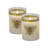 Battery Operated LED Glass Candles with 3D Wick Flame, Honeybee - 2 Piece