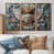 Toile avec cadre flottant brun