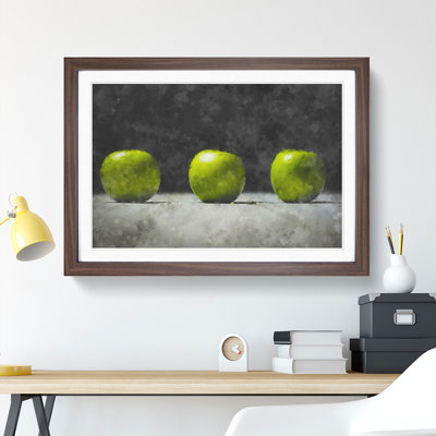 Row of Green Apples - Picture Frame Graphic Art