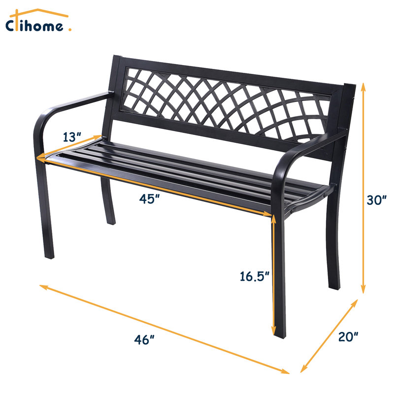 Banc de jardin en acier inoxydable