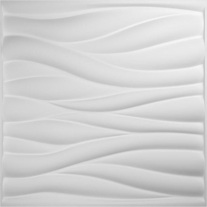 White Textured 3D PVC Wall Panels, 19.63" x 19.63", 12-Pack