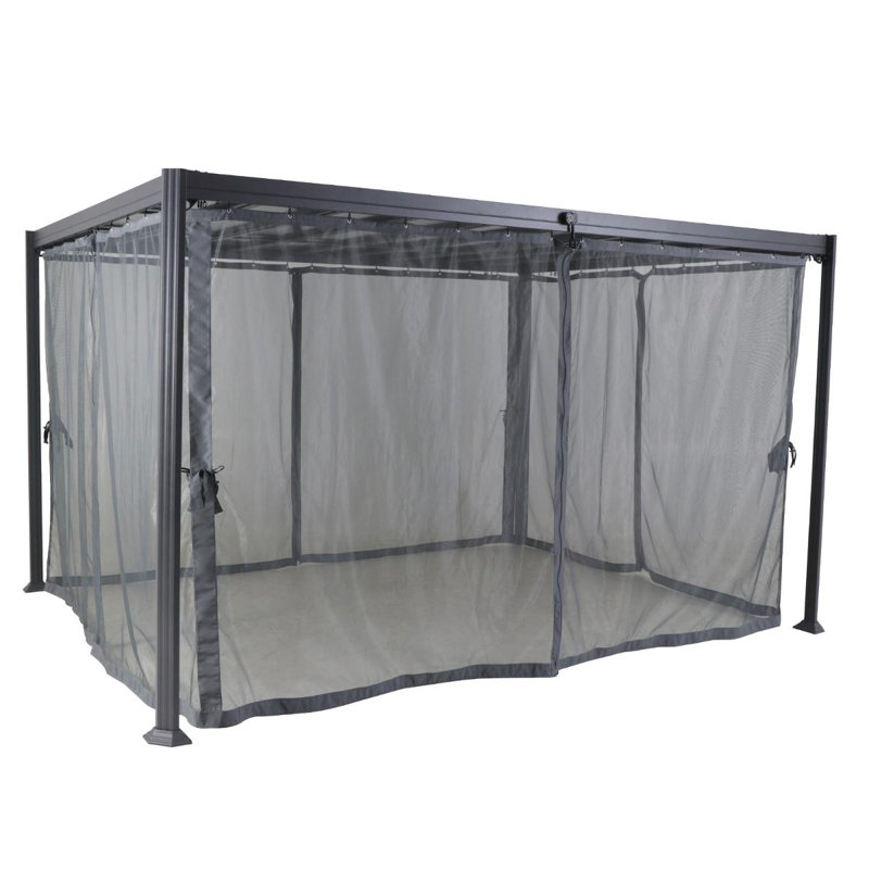 Pahokee Dakota Fields Grey Fabric Screen for Canopy, 300cm H x 360cm W x 205cm D
