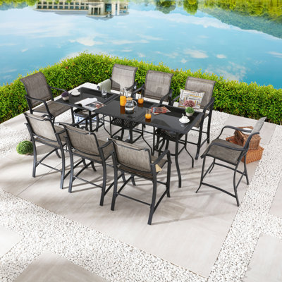 Fredreck Square 8 - Person Bar Height Dining Set
