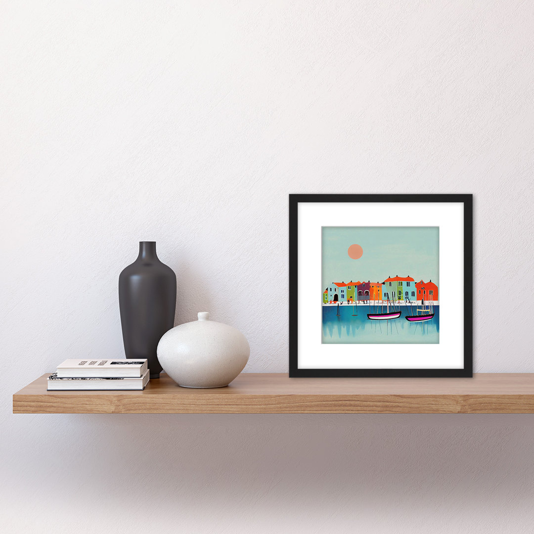 Fishing Harbour Sri Lanka Colourful Boats - Single Picture Frame Print