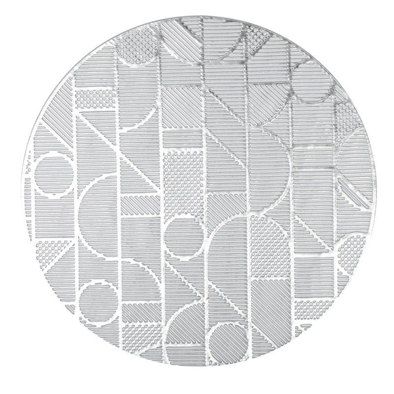 Geometric Round Placemat, Silver