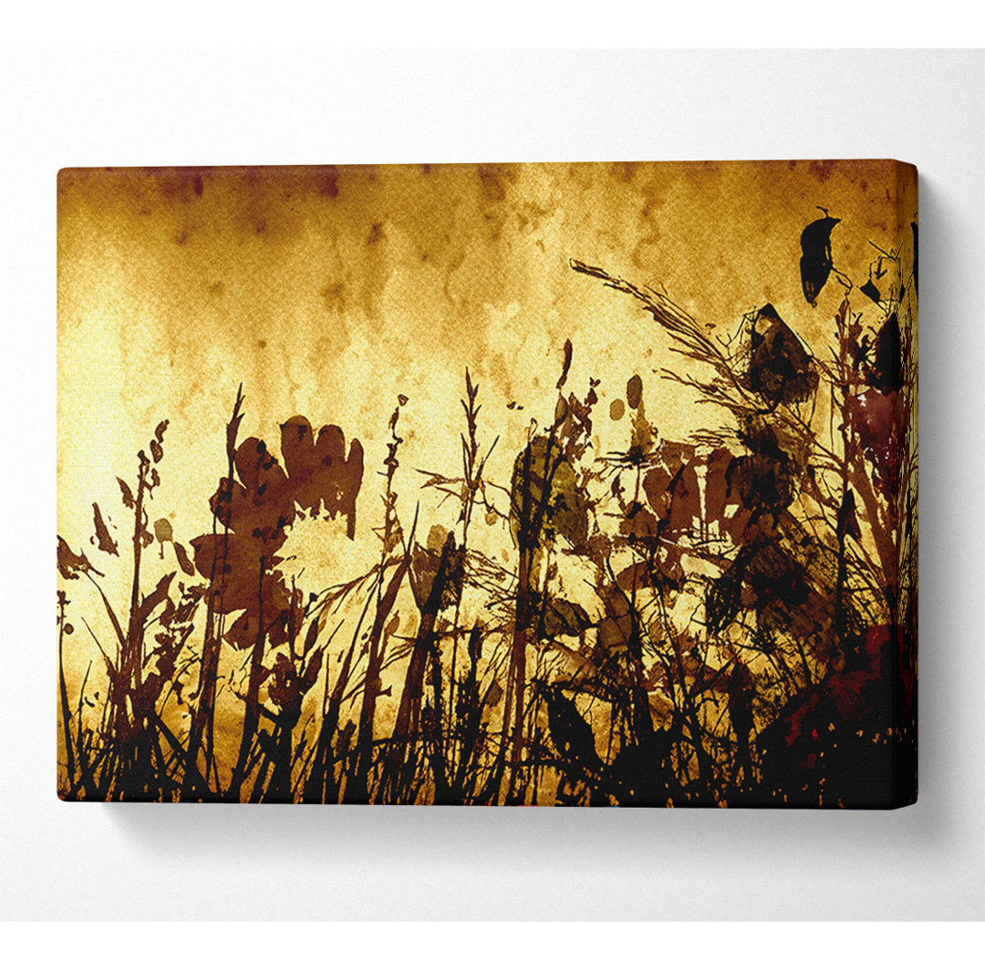 Golden Light Flower - Kunstdrucke auf Segeltuch