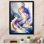 «Blue and Gold Splash Paint III», peinture sur toile
