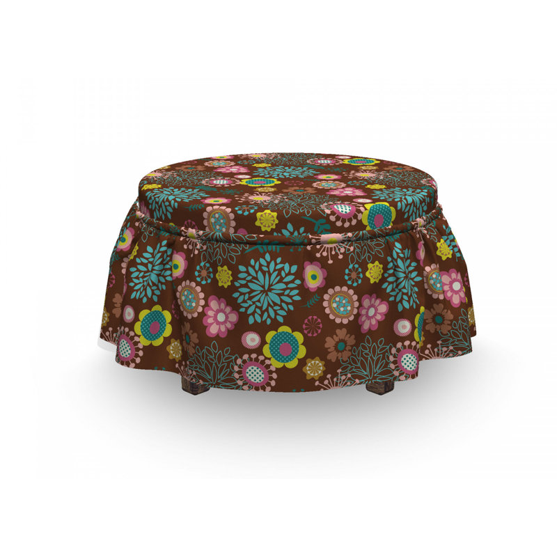 Housse pour repose-pieds abstract fleurs