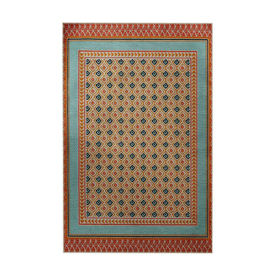 Multi Color Mixed Motif Ethnic Pattern Vintage Decorative Machine Washable Area Rug