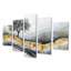 5 fleurs dorées, paysage de rivière en cristal II - décoration murale fleurs sauvages - Art mural traditionnel