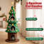 Arbre à chat de Noël de 168 cm avec 2 niches confortables, tour à chat d'intérieur moderne, système anti-basculement, poteaux à griffer recouverts de sisal, perchoirs moelleux et balles suspendues, arbre à chat festif idéal pour que les chatons puissent jouer et dormir.