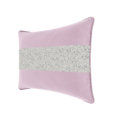 Coussin lumineux avec rayures strass - velours