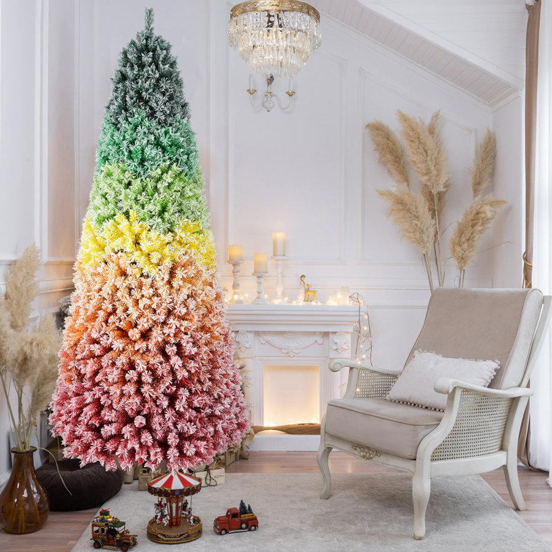 Arbre de Noël en PVC floqué Rainbow, H 7,5 pi