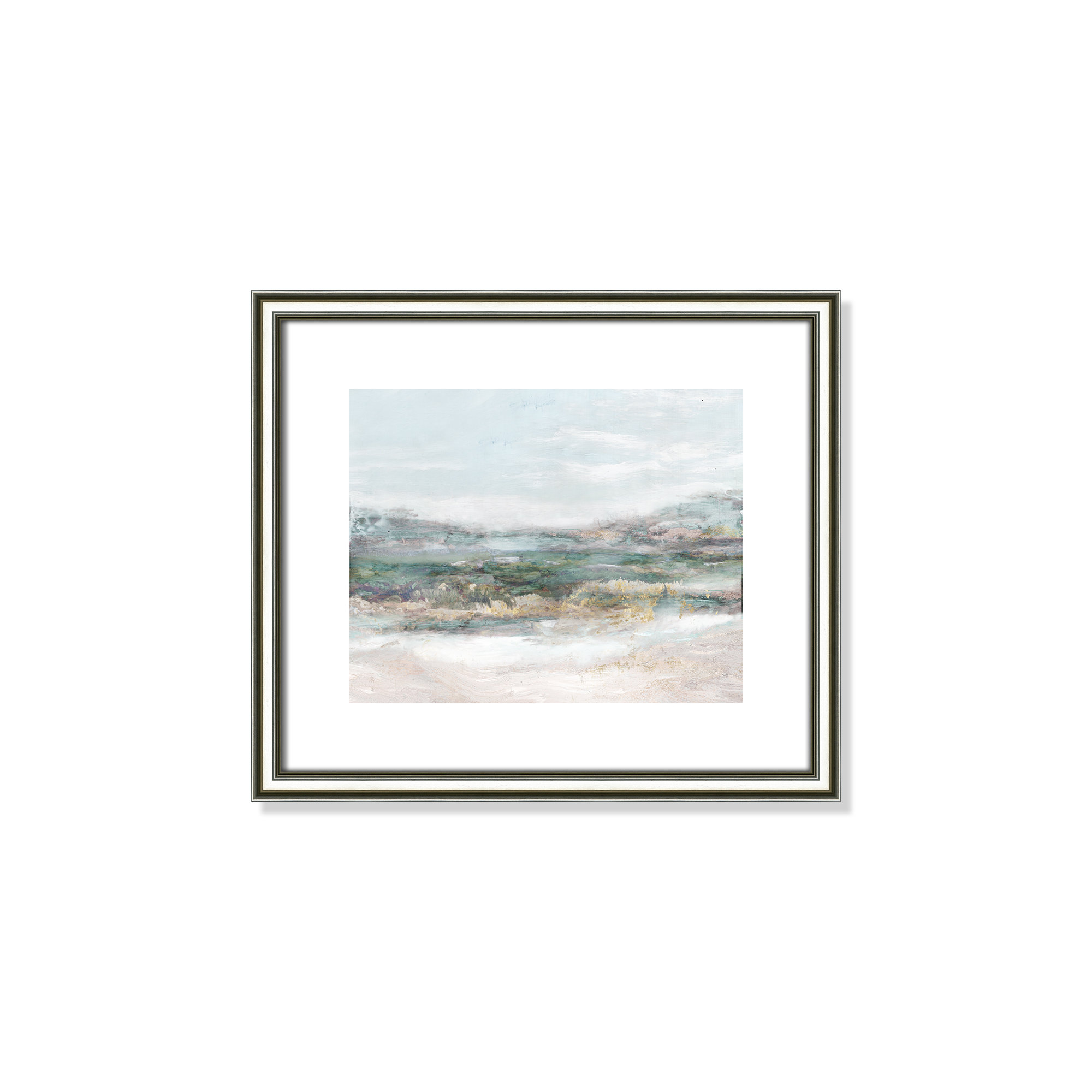 Dazzling by Matina Theodosiou - Painting Print on Canvas, Silver Framed Paper, 13" H x 15" W x 0.875" D, White