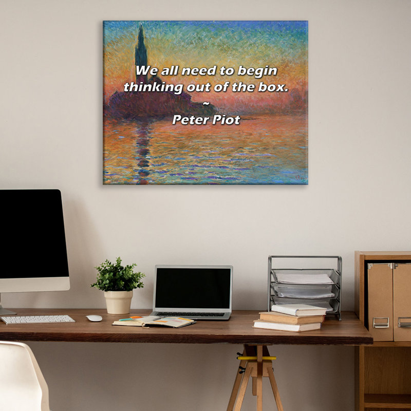 Citation artistique «Nous avons tous besoin de commencer à sortir des sentiers battus.» Toile tendue par Peter Piot