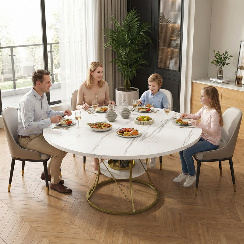 Round Extendable Dining Table