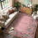 Floral Vintage Washable Pink Area Rug with Non Slip Backing - Low Pile Durable Carpet for Living Room, Bedroom, Dining Room or Office Decor