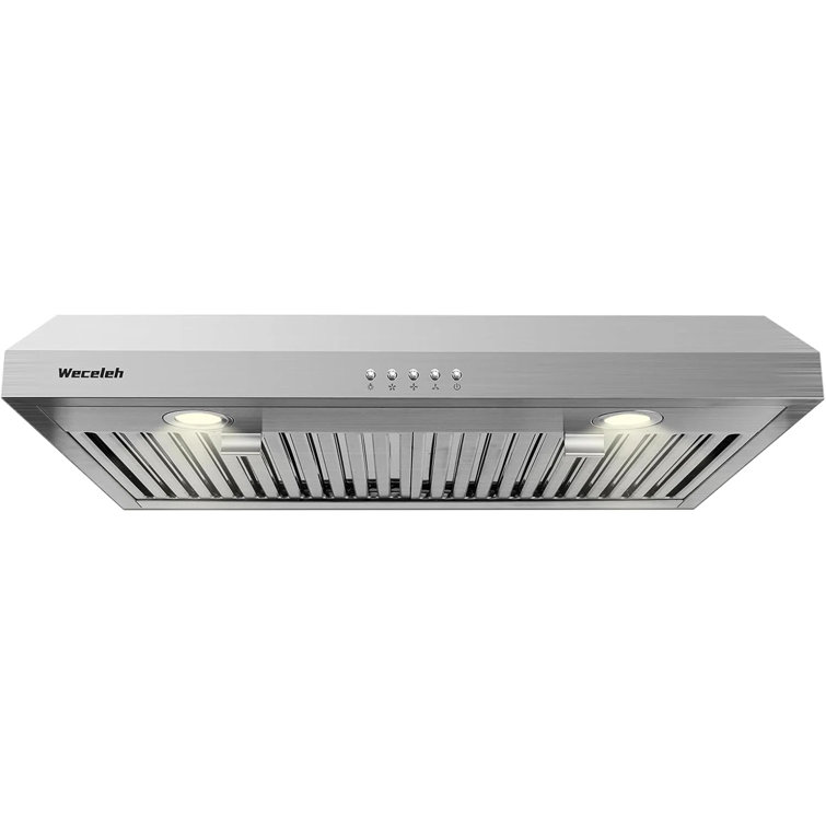 Hotte sous un meuble de 60 pouces 600CFM, convertible à conduit / sans conduit, acier inoxydable, filtre à chicane (1 filtre à charbon inclus)