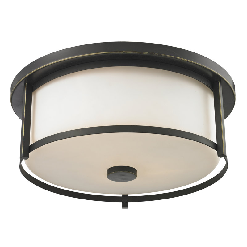 Attah Glass Flush Mount, Old Bronze