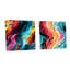 Multicolore Futuriste Fusion - Ensemble abstrait d'art mural en verre acrylique sur 2-103924163