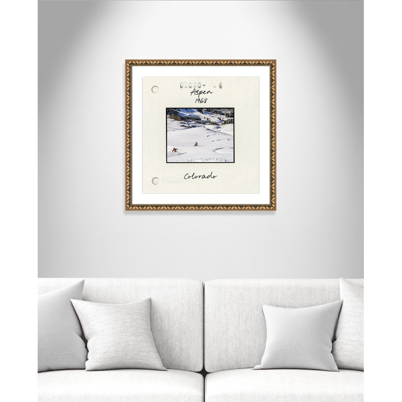 Aspen Print par CAD Designs, 28.5'' W x 28.5'' H, Matted Print, Gold Leaf Beads