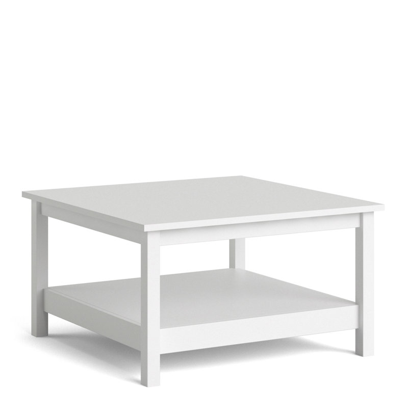 Cynteria Four Leg Coffee Table with Storage, White