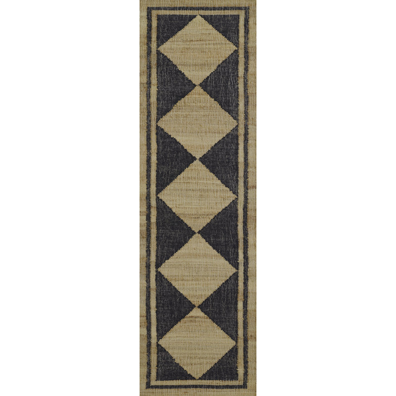 Erin Gates by Momeni Orchard Court Black Hand Woven Wool and Jute Area Rug, Runner 2'3" x 8'