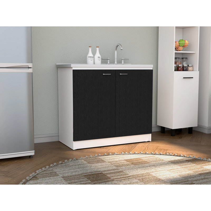 Évier utilitaire avec armoire Napoles, Noir
